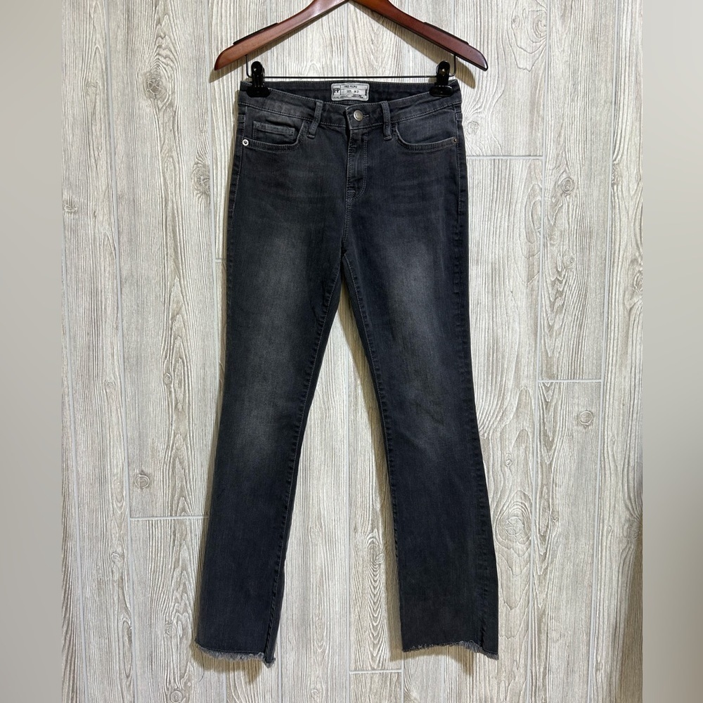 Free People Black High Waist Cropped Raw Hem Jeans Size 27 - Picture 4 of 13